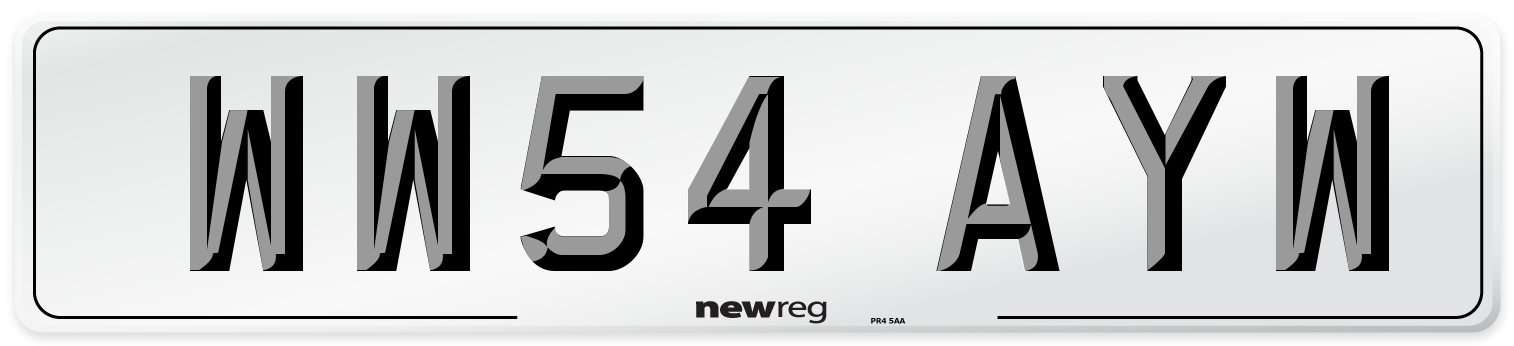 WW54 AYW Number Plate from New Reg